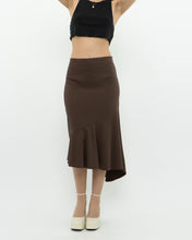 Load image into Gallery viewer, Vintage x Made in Canada x Mocha Assymetric Midi Skirt (S, M)