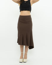 Load image into Gallery viewer, Vintage x Made in Canada x Mocha Assymetric Midi Skirt (S, M)