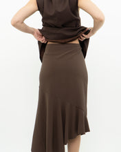 Load image into Gallery viewer, Vintage x Made in Canada x Mocha Assymetric Midi Skirt (S, M)