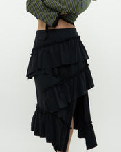 Load image into Gallery viewer, Modern x DIZZIT Off-Black Frilly Midi Skirt (XS)