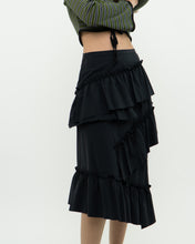 Load image into Gallery viewer, Modern x DIZZIT Off-Black Frilly Midi Skirt (XS)