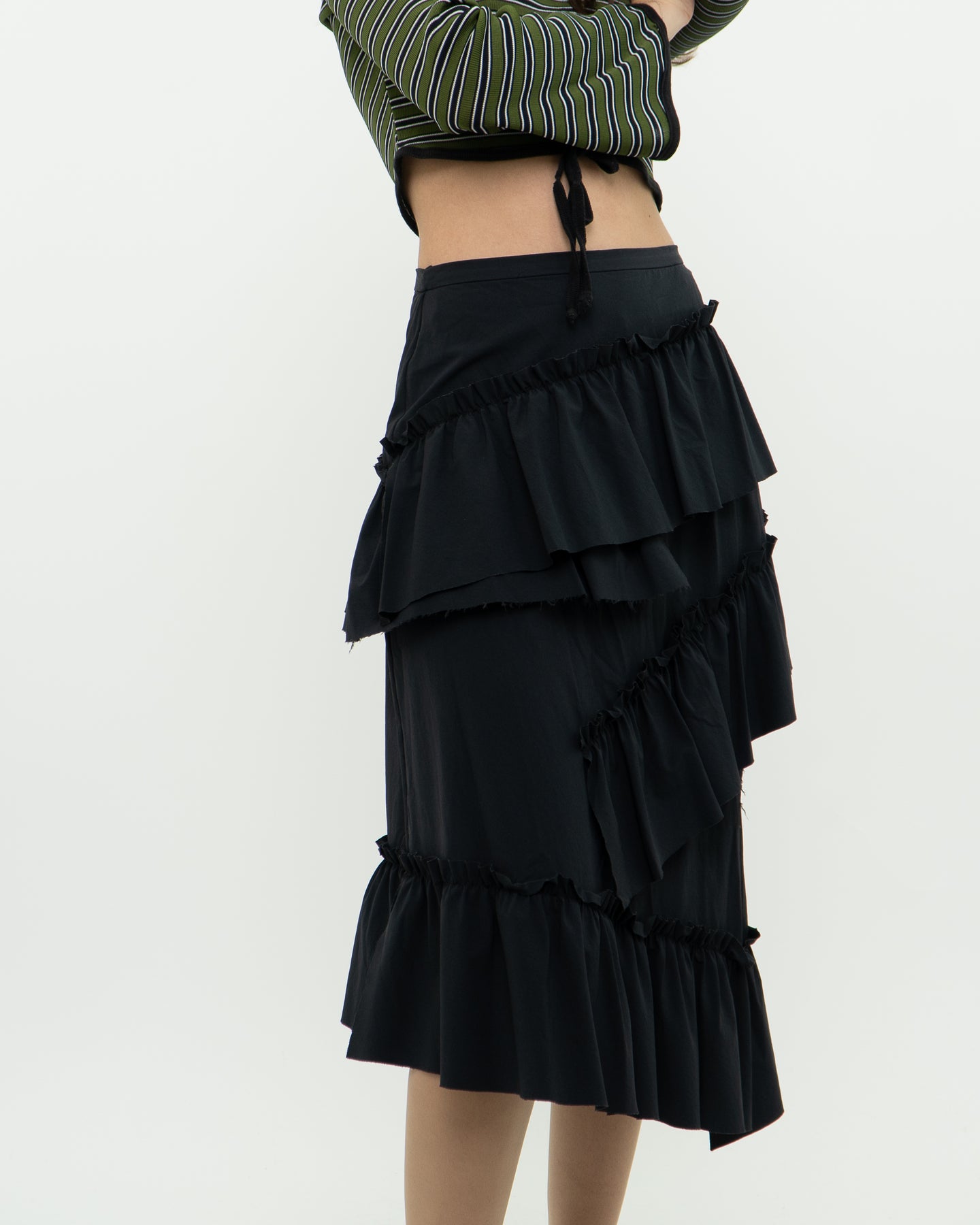 Modern x DIZZIT Off-Black Frilly Midi Skirt (XS)