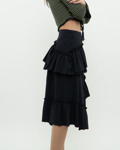 Modern x DIZZIT Off-Black Frilly Midi Skirt (XS)