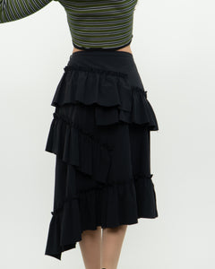 Modern x DIZZIT Off-Black Frilly Midi Skirt (XS)