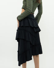 Load image into Gallery viewer, Modern x DIZZIT Off-Black Frilly Midi Skirt (XS)