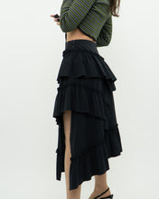 Load image into Gallery viewer, Modern x DIZZIT Off-Black Frilly Midi Skirt (XS)