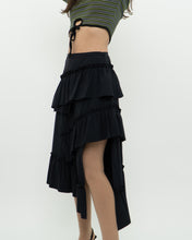 Load image into Gallery viewer, Modern x DIZZIT Off-Black Frilly Midi Skirt (XS)