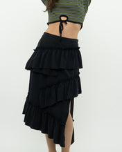 Load image into Gallery viewer, Modern x DIZZIT Off-Black Frilly Midi Skirt (XS)