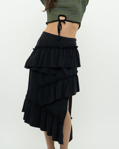 Modern x DIZZIT Off-Black Frilly Midi Skirt (XS)