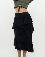 Load image into Gallery viewer, Modern x DIZZIT Off-Black Frilly Midi Skirt (XS)