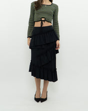 Load image into Gallery viewer, Modern x DIZZIT Off-Black Frilly Midi Skirt (XS)