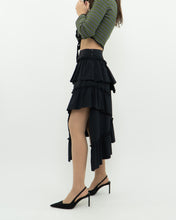 Load image into Gallery viewer, Modern x DIZZIT Off-Black Frilly Midi Skirt (XS)