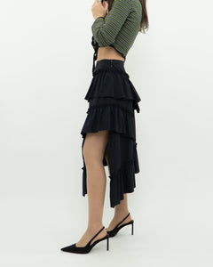 Modern x DIZZIT Off-Black Frilly Midi Skirt (XS)