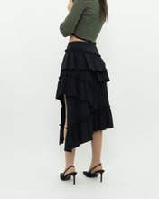 Load image into Gallery viewer, Modern x DIZZIT Off-Black Frilly Midi Skirt (XS)