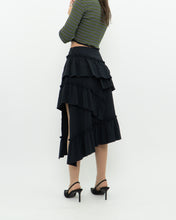 Load image into Gallery viewer, Modern x DIZZIT Off-Black Frilly Midi Skirt (XS)