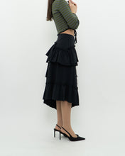 Load image into Gallery viewer, Modern x DIZZIT Off-Black Frilly Midi Skirt (XS)