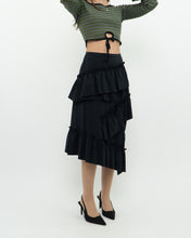 Load image into Gallery viewer, Modern x DIZZIT Off-Black Frilly Midi Skirt (XS)