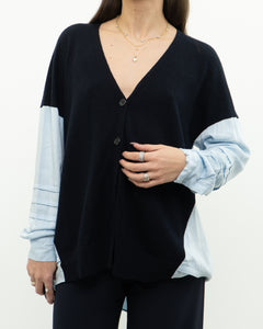 REISS x Navy, Blue Knit Cardigan (XS-M)