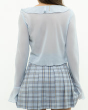 Load image into Gallery viewer, Modern x Baby Blue Sheer Frilly Blouse (XS, S)