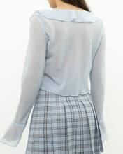 Load image into Gallery viewer, Modern x Baby Blue Sheer Frilly Blouse (XS, S)