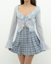 Load image into Gallery viewer, Modern x Baby Blue Sheer Frilly Blouse (XS, S)