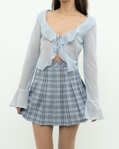 Modern x Baby Blue Sheer Frilly Blouse (XS, S)