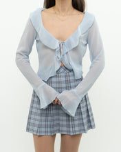 Load image into Gallery viewer, Modern x Baby Blue Sheer Frilly Blouse (XS, S)