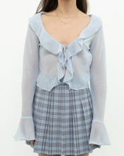 Load image into Gallery viewer, Modern x Baby Blue Sheer Frilly Blouse (XS, S)