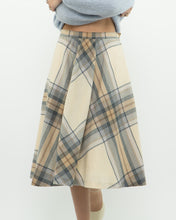 Load image into Gallery viewer, Vintage x Made in Germany x MONDI Beige, Blue Plaid Pure Wool Skirt (XS)