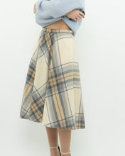 Load image into Gallery viewer, Vintage x Made in Germany x MONDI Beige, Blue Plaid Pure Wool Skirt (XS)