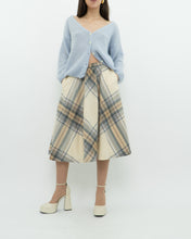 Load image into Gallery viewer, Vintage x Made in Germany x MONDI Beige, Blue Plaid Pure Wool Skirt (XS)