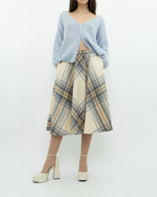 Load image into Gallery viewer, Vintage x Made in Germany x MONDI Beige, Blue Plaid Pure Wool Skirt (XS)