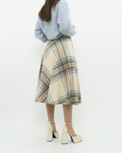 Load image into Gallery viewer, Vintage x Made in Germany x MONDI Beige, Blue Plaid Pure Wool Skirt (XS)