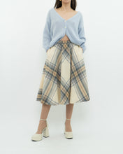 Load image into Gallery viewer, Vintage x Made in Germany x MONDI Beige, Blue Plaid Pure Wool Skirt (XS)