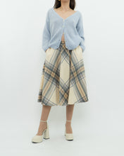 Load image into Gallery viewer, Vintage x Made in Germany x MONDI Beige, Blue Plaid Pure Wool Skirt (XS)