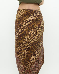 Vintage x GAP Silk Leopard Print Skirt (M)