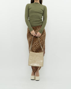 Vintage x GAP Silk Leopard Print Skirt (M)