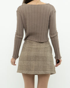 Vintage x JACOB Deadstock Beige Plaid Wool Mini Skirt (S)