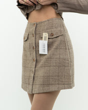 Load image into Gallery viewer, Vintage x JACOB Deadstock Beige Plaid Wool Mini Skirt (S)