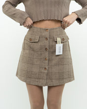 Load image into Gallery viewer, Vintage x JACOB Deadstock Beige Plaid Wool Mini Skirt (S)