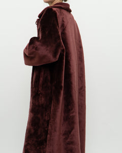 Vintage x Burgundy Velvet Reversible Coat (S-XL)