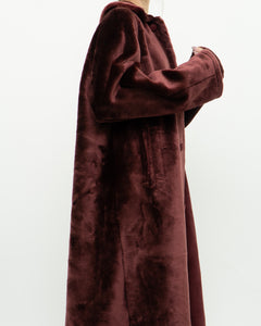 Vintage x Burgundy Velvet Reversible Coat (S-XL)