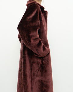 Vintage x Burgundy Velvet Reversible Coat (S-XL)