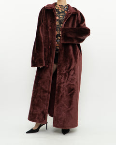 Vintage x Burgundy Velvet Reversible Coat (S-XL)