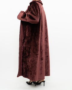 Vintage x Burgundy Velvet Reversible Coat (S-XL)