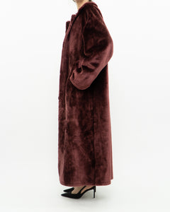 Vintage x Burgundy Velvet Reversible Coat (S-XL)