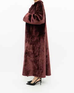 Vintage x Burgundy Velvet Reversible Coat (S-XL)