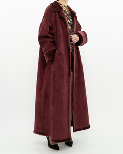 Vintage x Burgundy Velvet Reversible Coat (S-XL)