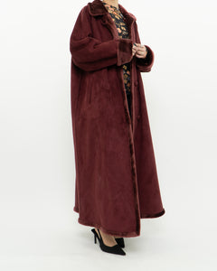 Vintage x Burgundy Velvet Reversible Coat (S-XL)