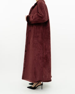 Vintage x Burgundy Velvet Reversible Coat (S-XL)